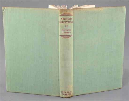 Orwell, George - Nineteen Eighty Four, 1st edition, 8vo, original green cloth, faded, in dj, London 1949